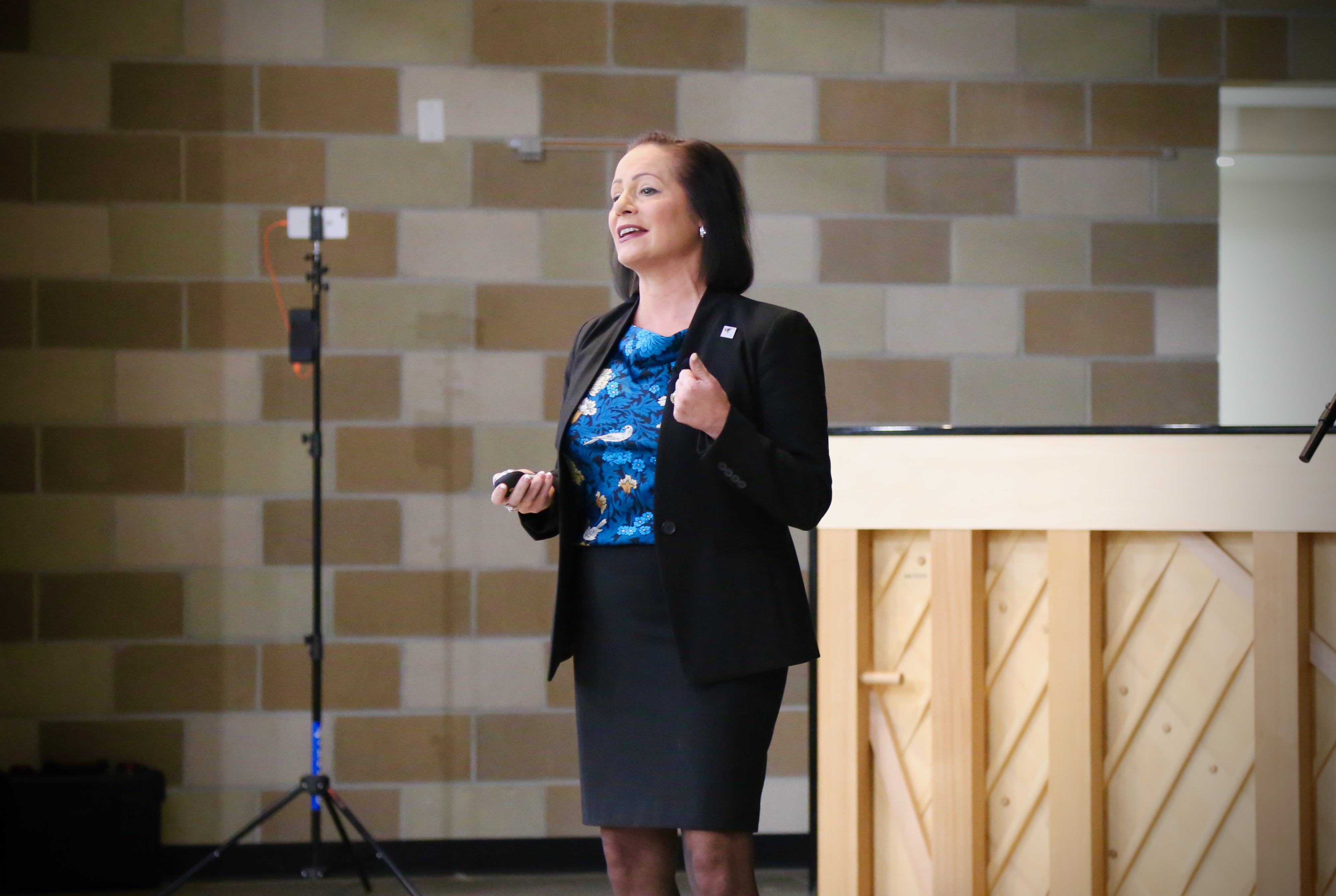  Susan Enfield on stage speaking